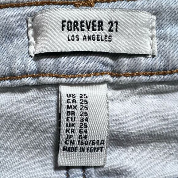 Forever 21 denim mini skirt distressed size 25 - Picture 3 of 8